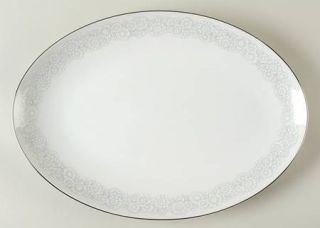 Sango Canterbury 14 Oval Serving Platter, Fine China Dinnerware   White Flowers