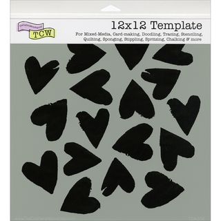 Crafters Workshop Templates 12x12 spilled Hearts