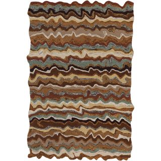 Hand tufted Fayston Brown Novelty Wool Rug (2 X 3)