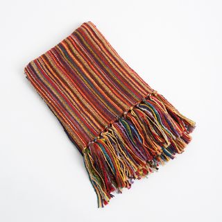Multicolor Woven Design Fringe Throw (Clay, multiMaterials 100 percent acrylicCare instructions Dry clean Dimensions 50 inches wide x 60 inches longThe digital images we display have the most accurate color possible. However, due to differences in comp