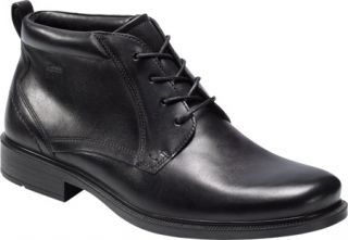 Mens ECCO Dublin Plain Toe Tie Boot GTX   Black Luxe Boots