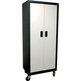 Homak SE Series 2 Door Tall Mobile Cabinet   26 3/4in.W x 18in.D x 64in.H,