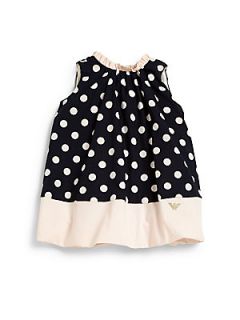 Armani Junior Infants Polka Dot Bubble Dress   Black White