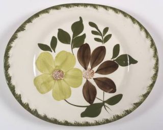 Blue Ridge Southern Pottery Green Briar 11 Oval Serving Platter, Fine China Din