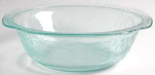 Indiana Glass Recollection Green (Teal) Round Bowl   Teal Green,Pressed,Scroll D