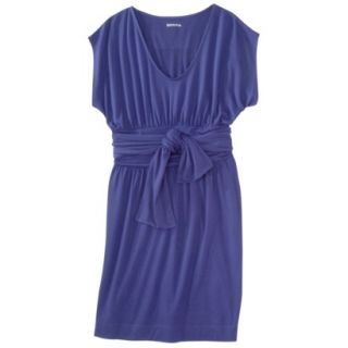 Merona Womens Shirred Dress w/Tie Back   Blue   XXL