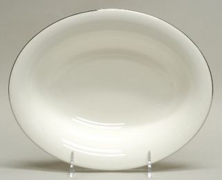 Wedgwood Signet Platinum 9 Oval Vegetable Bowl, Fine China Dinnerware   White B