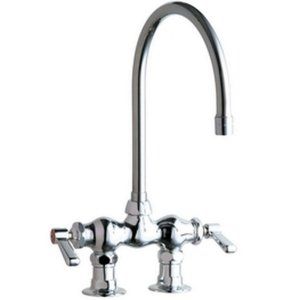Chicago Faucets 772 GN8AE3ABCP Universal 2 Handle Kitchen Faucet in Chrome with