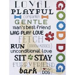 Good Dog Counted Cross Stitch Kit  9 X12 14 Count