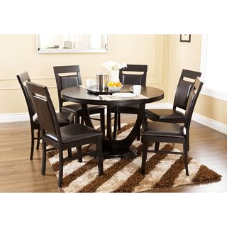 Abbyson Living Calvin 7 Piece Round Dining Set With Lazy Susan