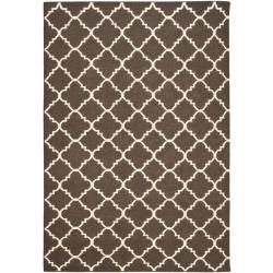 Safavieh Hand woven Moroccan Dhurrie Brown/ Ivory Wool Rug (10 X 14)