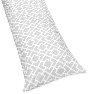 Sweet Jojo Designs Grey And White Diamond Full Length Double 200 Thread Count Zippered Body Pillow Case Cover (Grey/ whiteThread count 200Materials PolyesterZipper closures on both sides for easy useCare instructions Machine washableDimensions 20 inch