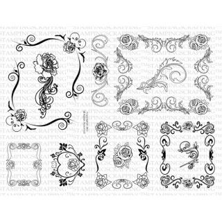 Stamping Scrapping Rose Fleur De Lis Rectangles Matching Clear Stamps (PhotopolymerPackage includes one (1) sheet of clear stampsCoordinates with Spellbinders Fleur De Lis Rectangles S4 317Dimensions <8 inches long x 6 inches wide )