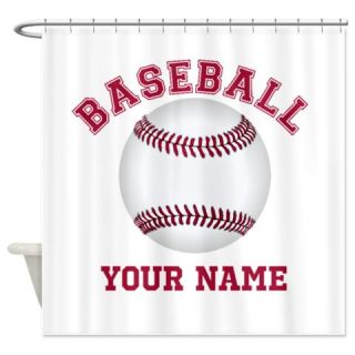  Personalized Name Baseball Shower Curtain  Use code FREECART at Checkout