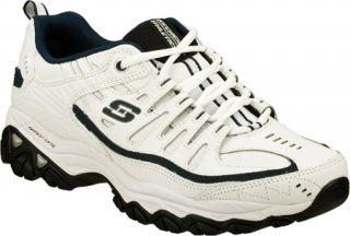 Mens Skechers After Burn Memory Fit Reprint   White/Navy Trainers