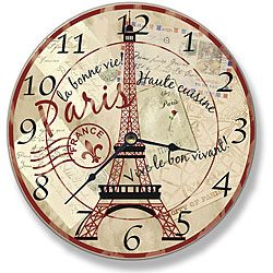 Paris Eiffel Tower Wall Clock