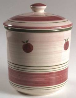 Franciscan Apple Pie Large Canister, Fine China Dinnerware   Red Or Green Fruit
