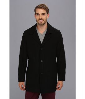 Calvin Klein Wool Blend Car Coat CM384045 Mens Coat (Black)