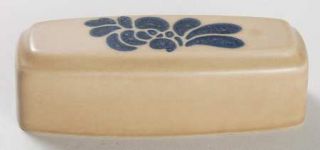 Pfaltzgraff Folk Art Lid for 1/4 Lb Butter, Fine China Dinnerware   Blue Floral