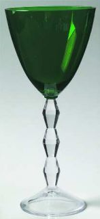 Lenox Carat Emerald Water Goblet   Dark Green Bowl,Clear Geometric Stem