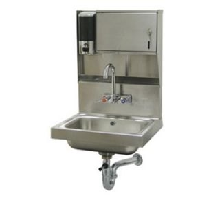 Advance Tabco Wall Hand Sink   14x10x5 Bowl, Splash Mount Faucet, Lever Drain, P Trap