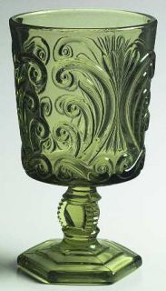 Imperial Glass Ohio Scroll Verde Green Water Goblet   Verde Green, Scroll Design