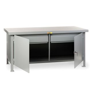 Little Giant Heavy Duty Cabinet Workbench   72X36x34   Cabinet Workbench With Drawers   Gray  (WWC 3672 2HD)