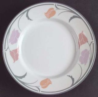 Dansk Belles Fleurs Gray Bread & Butter Plate, Fine China Dinnerware   Tivoli,Pe