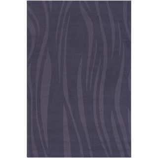 Mandara Hand tuftedgeometric Blue Wool Rug (5 X 76)