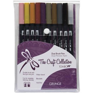 Tombow Dual Brush Grunge Marker Set (pack Of 10)