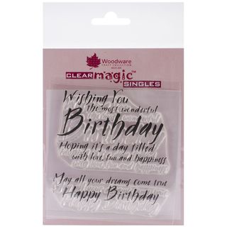 Woodware Clear Stamps 3.5x3.5 most Wonderful Birthday