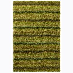 Handwoven Mandara Green/black/brown Shag Rug (9 X 13) (Black, brownPattern Shag Tip We recommend the use of a  non skid pad to keep the rug in place on smooth surfaces. All rug sizes are approximate. Due to the difference of monitor colors, some rug col