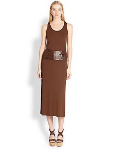 Michael Kors Belted Jersey Tank Dress   Nutmeg