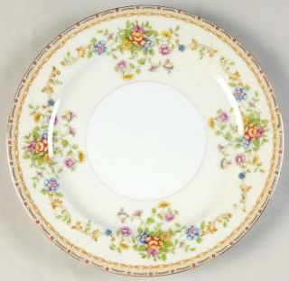 Imperial (Japan) I0 Salad Plate, Fine China Dinnerware   Pink And Tan Border,