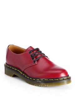 Comme des Garcons Dr. Martens Leather Lace Up Loafers   Cherry Red