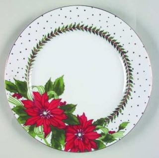 American Atelier Poinsettias 12 Chop Plate/Round Platter, Fine China Dinnerware