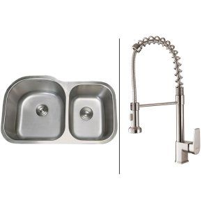 Ruvati RVC1532 Combo Stainless Steel Kitchen Sink and Stainless Steel Set