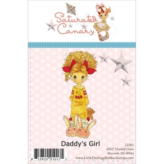 Saturated Canary Unmounted Rubber Stamp 4x2 daddys Girl