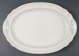 Pfaltzgraff Heirloom 14 Oval Serving Platter, Fine China Dinnerware   Gray&Whit