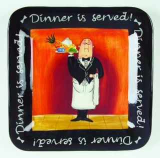 Dinner Is Served Dinner Plate, Fine China Dinnerware   Waiters In Various Poses,