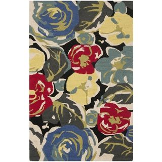 Safavieh Four Seasons Stain resistant Hand hooked Black Accent Rug (26 X 4)