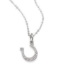 Adriana Orsini Horseshoe Pave Sterling Silver Necklace   Silver