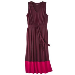 Merona Womens Plus Size Sleeveless Color block Maxi Dress   Berry/Red 1