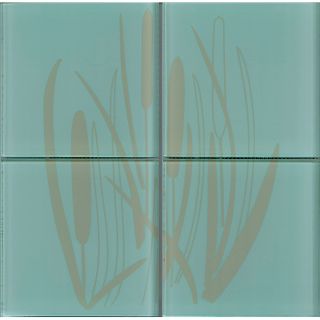 Lush Henry Road 12x12 inch Bullrush 6 inch Glass Tile (GlassColors Almond beige/ surf blueDesign BullrushInterior/ exteriorWet/ dryDimensions of tiles 6 inches high x 6 inches wide x 8mm deepDimensions of mesh backed sheets of four tiles 12 inches hig