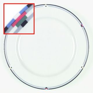 Mikasa Commodore Dinner Plate, Fine China Dinnerware   Maxima,Black&Gray Bands,C