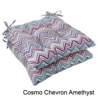 Pillow Perfect Outdoor Cosmo Chevron Tufted Seat Cushion (set Of 2) (100 percent Spun PolyesterFill material 100 percent Polyester FiberSuitable for indoor/outdoor use. Closure Sewn Seam ClosureUV Protection Yes Weather Resistant Yes Care instructions