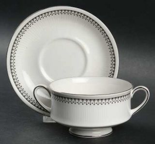 Paragon Olympus Footed Cream Soup Bowl & Saucer Set, Fine China Dinnerware   Bla