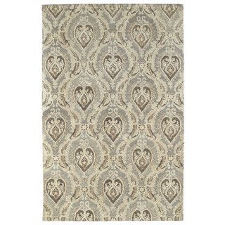 Hand tufted St. Joseph Taupe Damask Wool Rug (5 X 79)