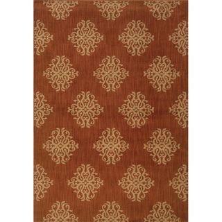 Orange/ Beige Area Rug (110 X 33)