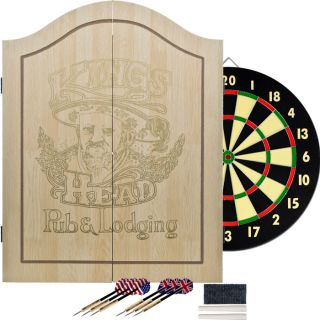 Kings Head Light Wood Value Dartboard Set (Natural wood finishDimensions 25 inches high x 20 inches wide x 3.25 inches deepWeight 2 pounds )